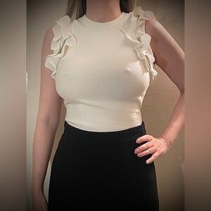 3.1 Phillip Lim White Ruffle Blouse